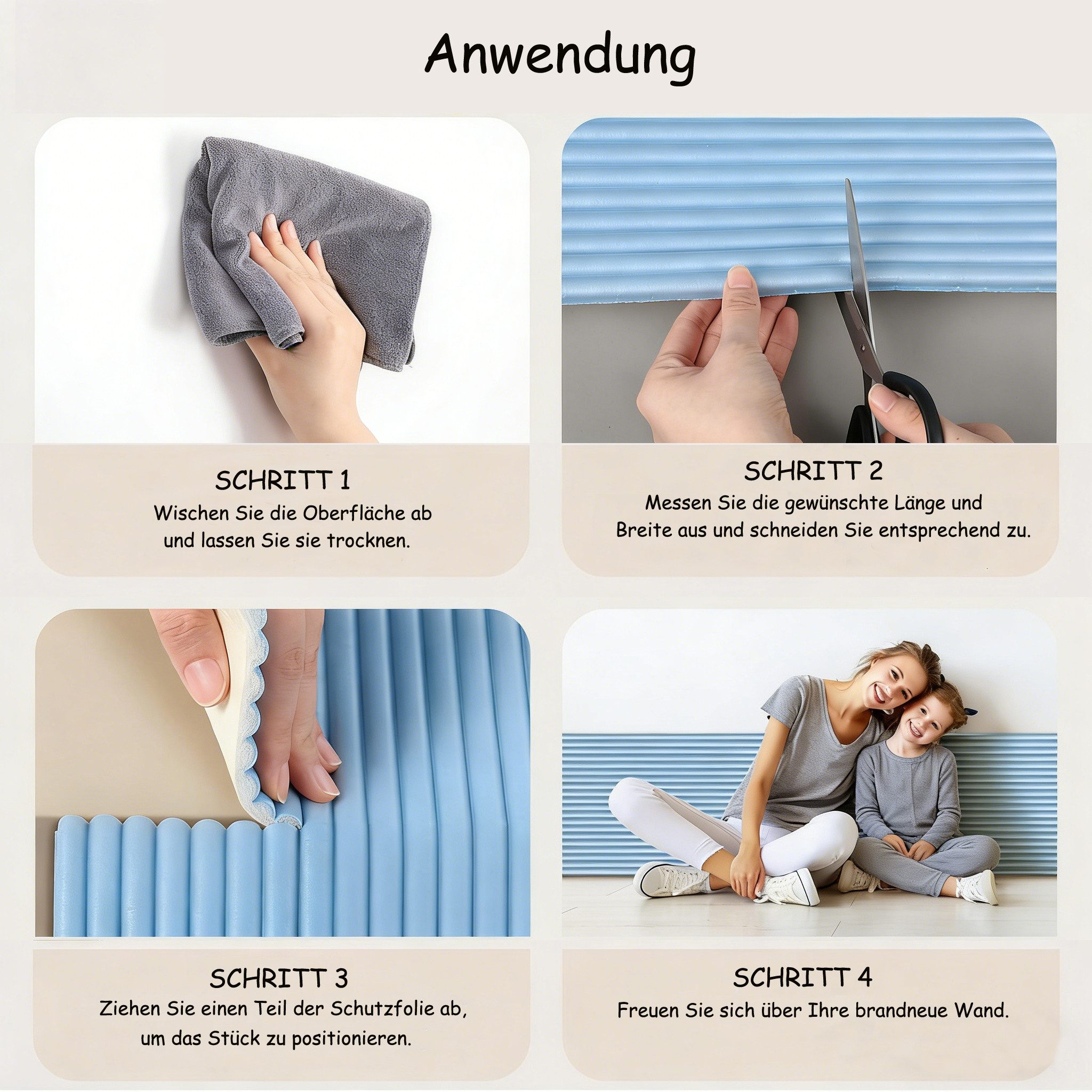 Agger 3D Wandpaneel Kollisionsschutz-Wandpolsterung für Kinder – Gepolsterte Wandpaneele, 3D-DIY-Kopfteil für Kinderzimmer, Schlafzimmer & Wohnzimmer