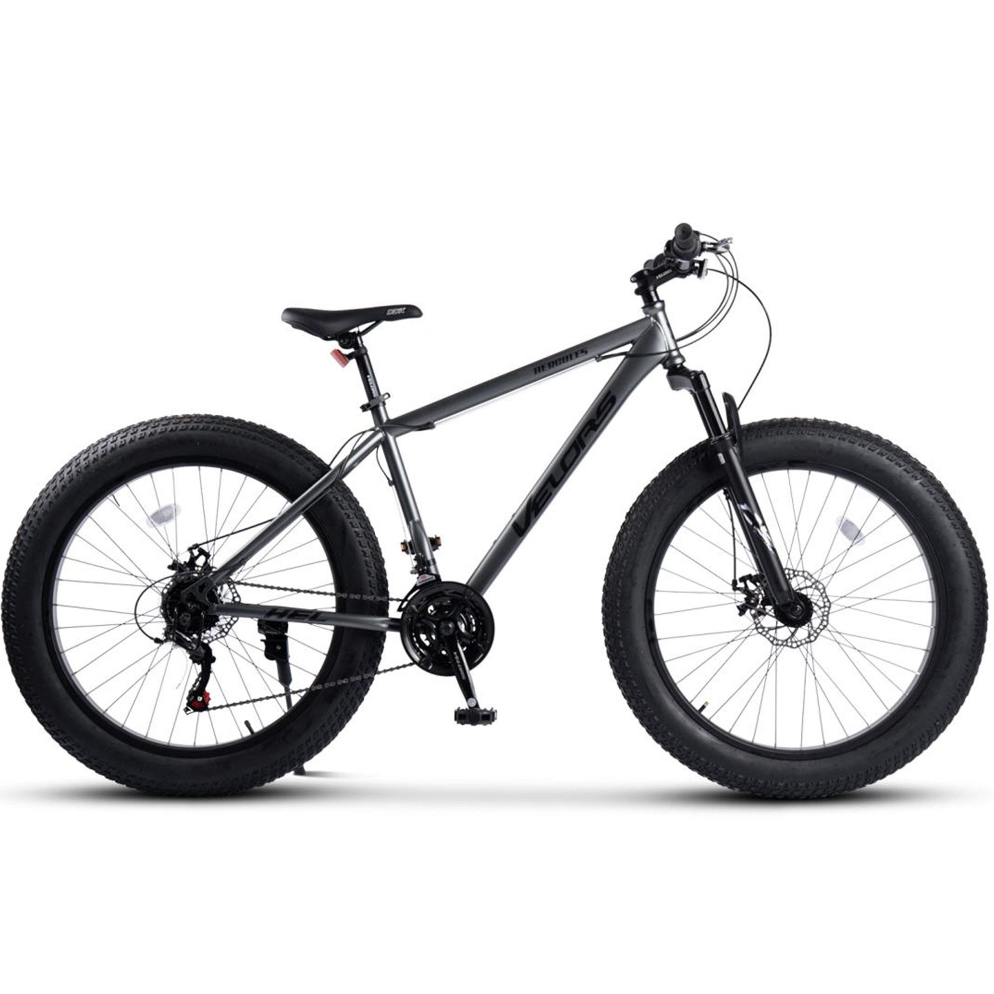 Velors Fatbike 26 Zoll Mountainbike 4,0 Fatbike MTB für Herren Damen, Jungen, 21 Gang Shimano Tourney Schaltwerk, Kettenschaltung, (hochwertiger Rahmen, mechanische Scheibenbremse), Fat Bike Mountainbike