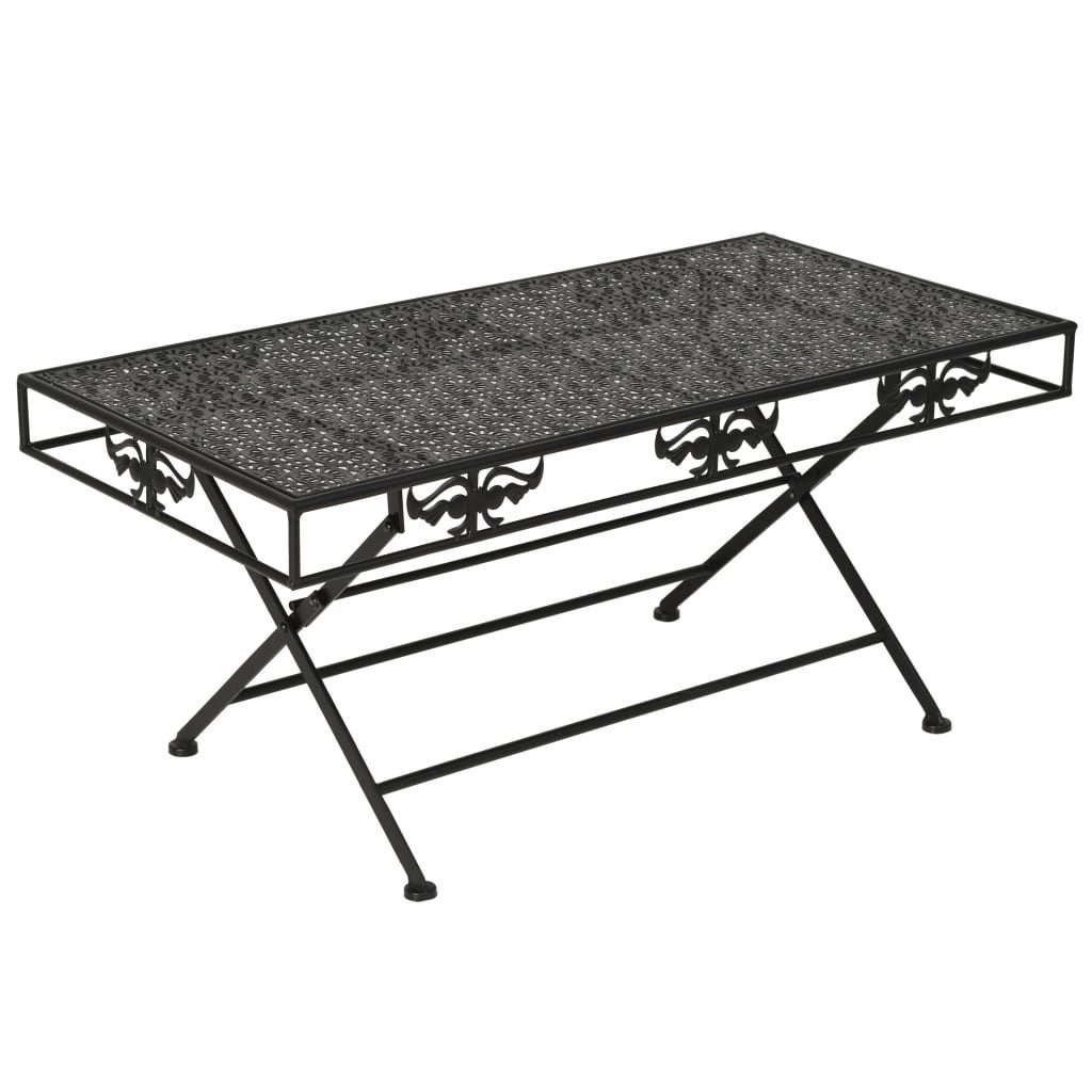 Beistelltisch Couchtisch Klappbar Vintage-Stil Metall 100x50x45 cm Schwarz