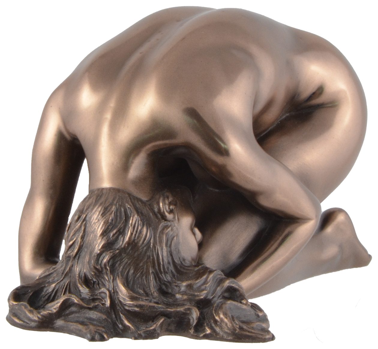 Veronese, Nackte Dekofigur kniend 15x8x8cm direct Vogler LxBxH: in ca. bronziert, Hand Gmbh Dienerin Pose Kowtow - Akt by von