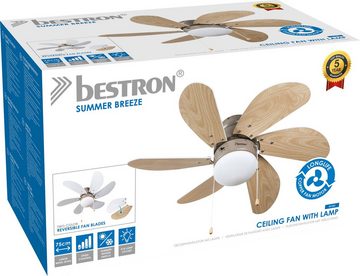 bestron Deckenventilator DC30T, Beleuchtung, Flügelspannweite Ø75 cm, Sommer-/Winterfunktion, 50 W