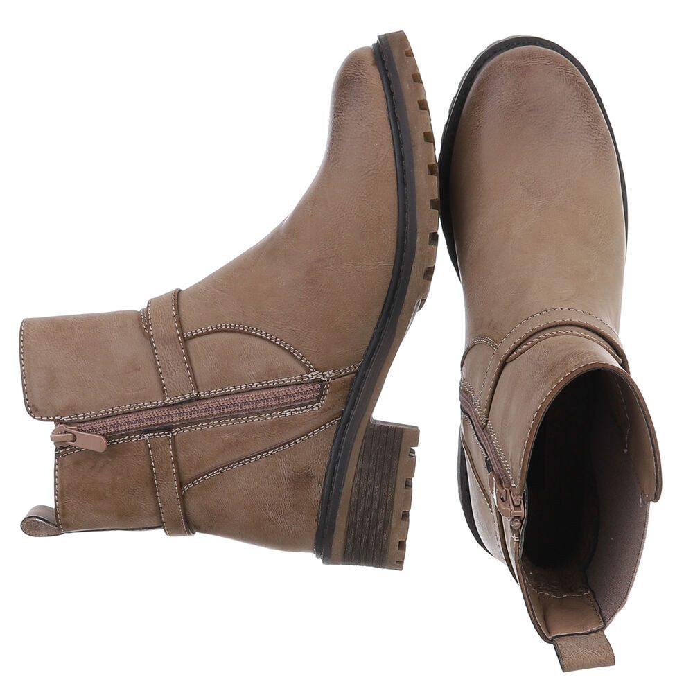 Ital-Design Damen Freizeit Stiefelette (88489432) Blockabsatz Flache Stiefe günstig online kaufen