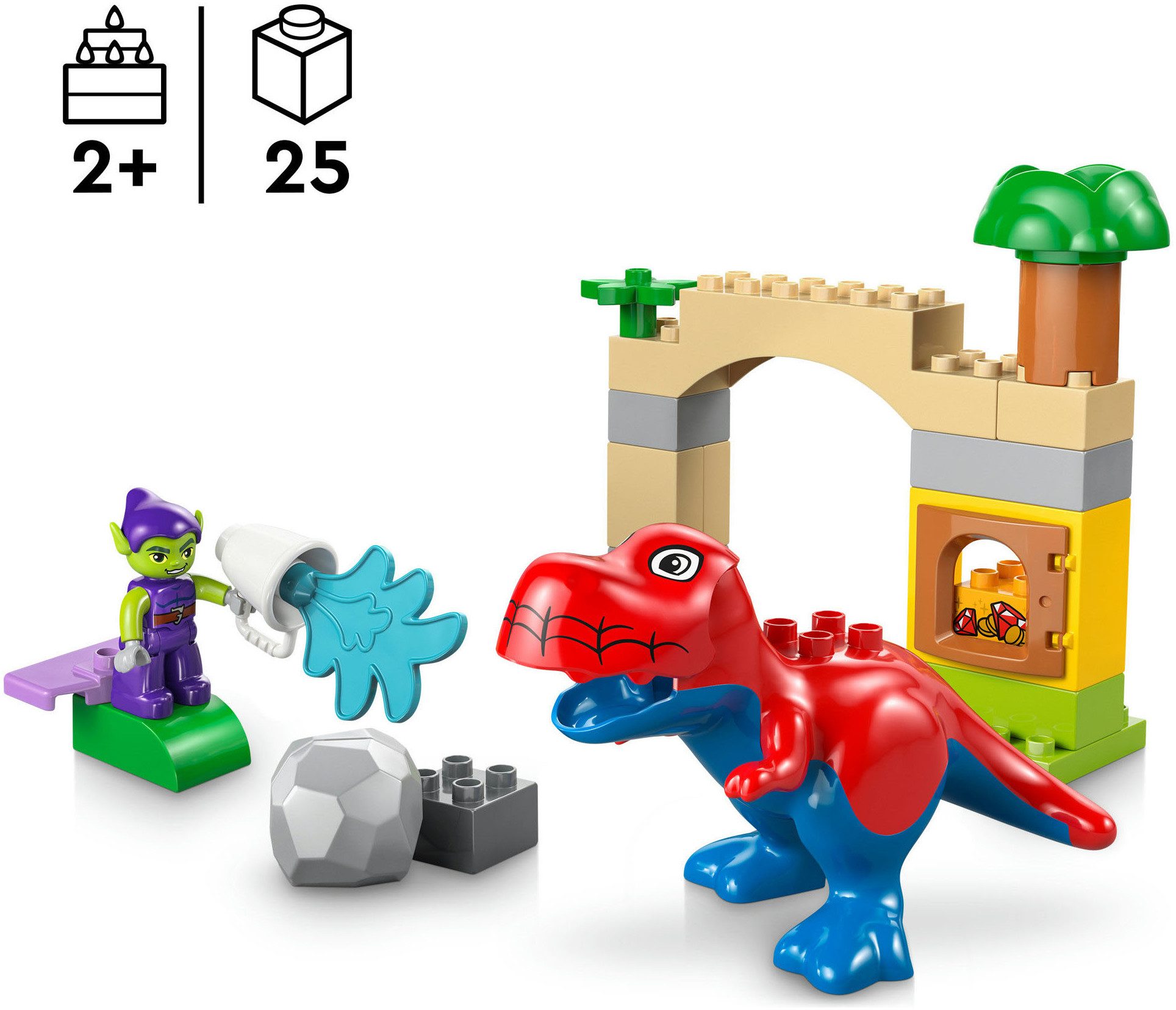 LEGO® Spidey-Rex vs. Green Goblin (10463), LEGO DUPLO Disney™ Konstruktionsspielsteine, (25 St)
