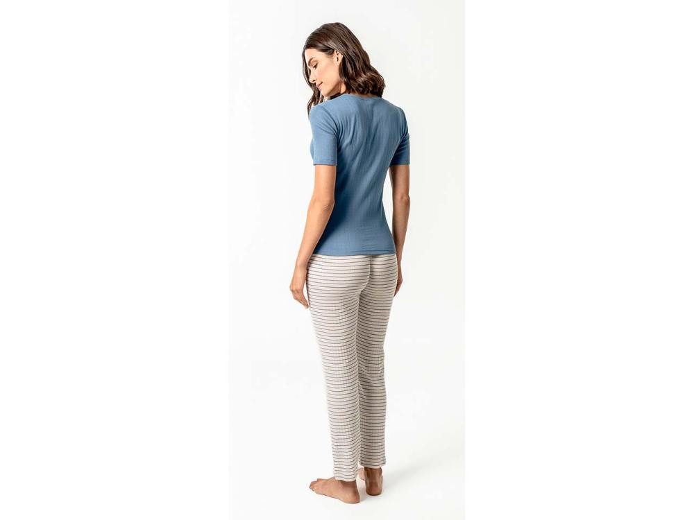 LIVING CRAFTS Pyjama Living Crafts Bio-Damen-Schlafhose 'TATUM' mit Ajo