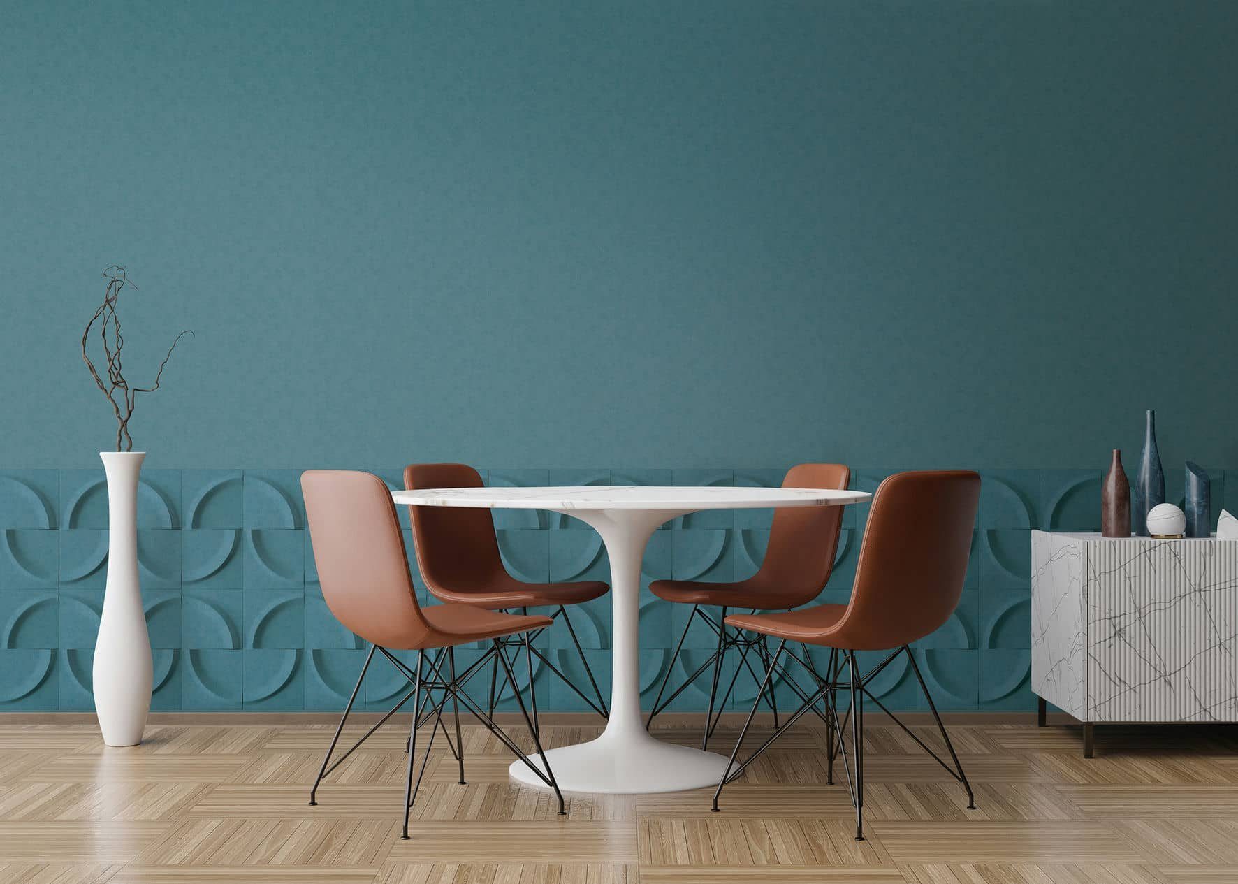 Marburg Vliestapete Fantasy Feathers, 3D-Optik, moderne Vliestapete für Wohnzimmer Schlafzimmer Küche