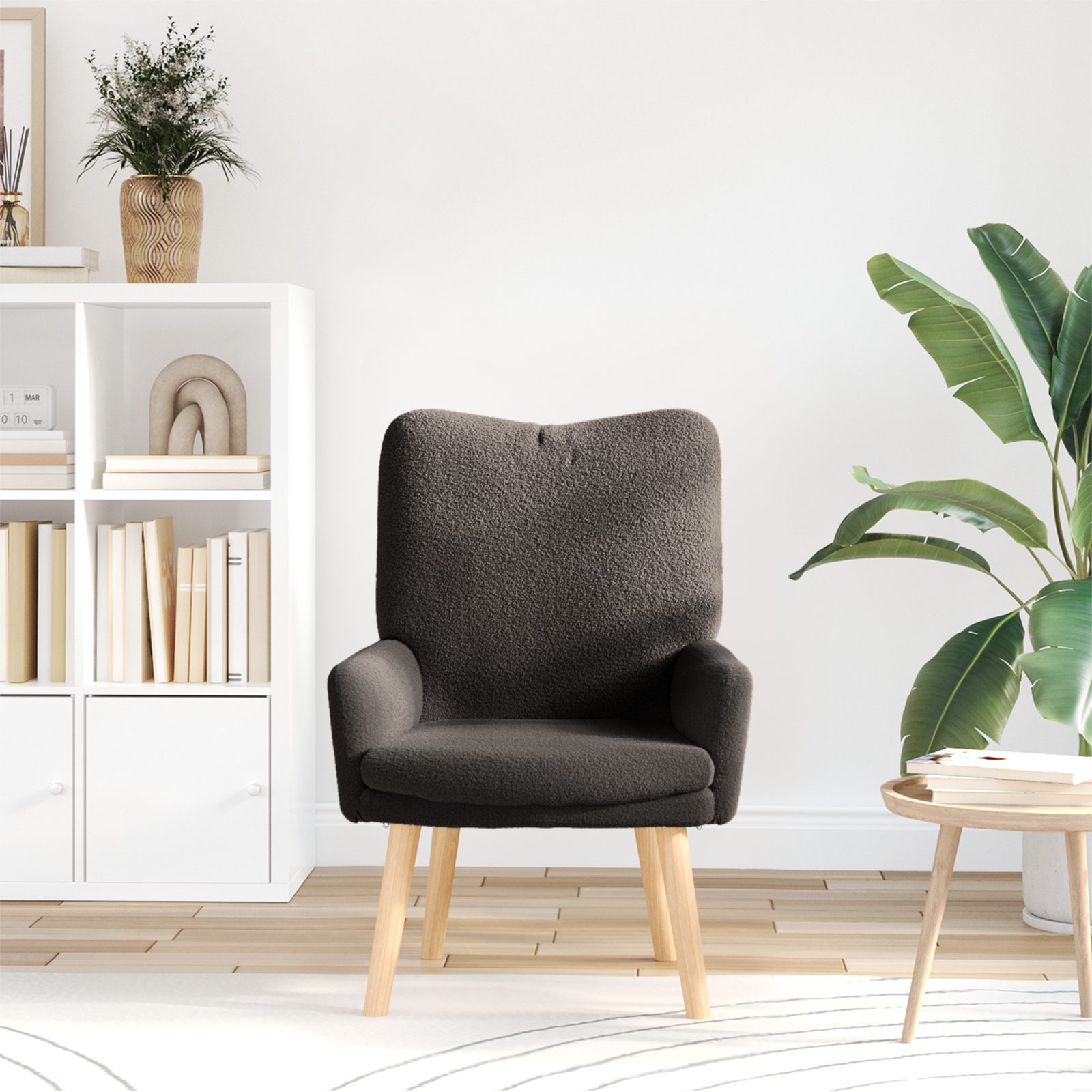 vidaXL Sessel Relaxsessel Dunkelgrau Wollähnlicher Stoff günstig online kaufen