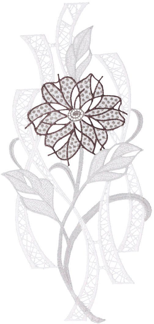 W. Reuter & Sohn - Plauener Spitze® Fensterbild Fensterbild "Moderne Blüte" günstig online kaufen