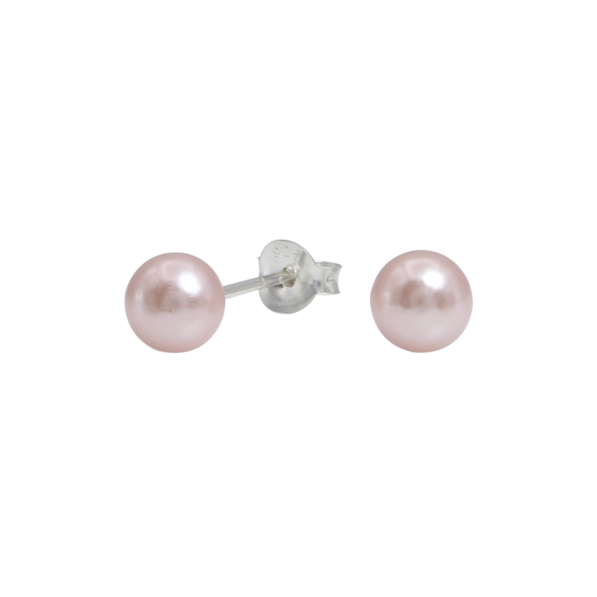 Monkimau Ohrring-Set 6mm Perlen Ohrringe 925 Silber, Hypoallergen