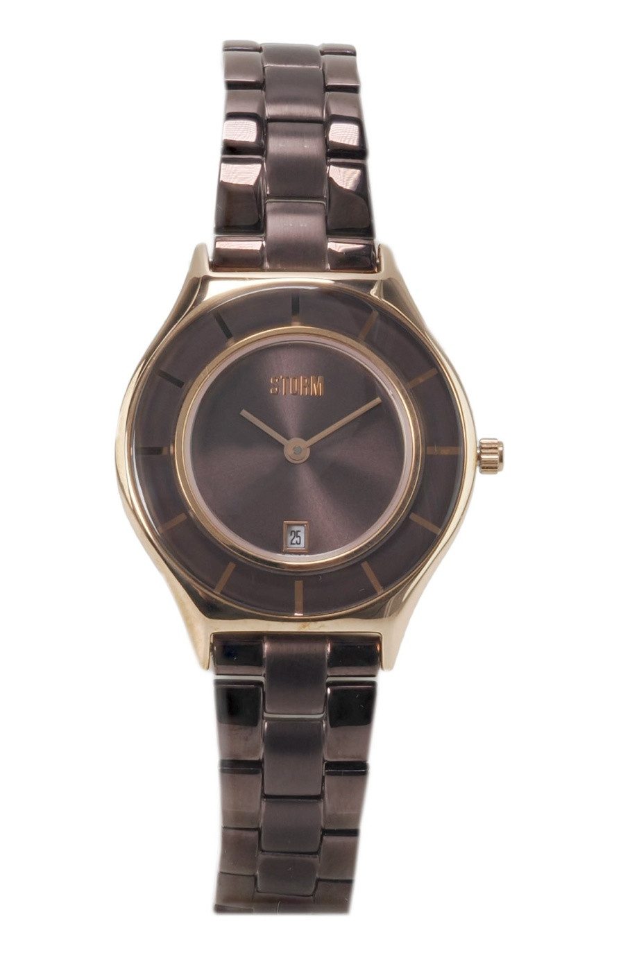 STORM Quarzuhr Storm Damen Quarz Uhr SLIMRIM BROWN 47199/BR, (Rosegold)