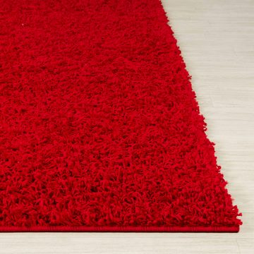 Hochflor-Teppich UNI CHIC 2309, Surya, rechteckig, Höhe: 37 mm, Flauschig, Langflor, Weich, Wohnzimmer Flurteppich, Rot