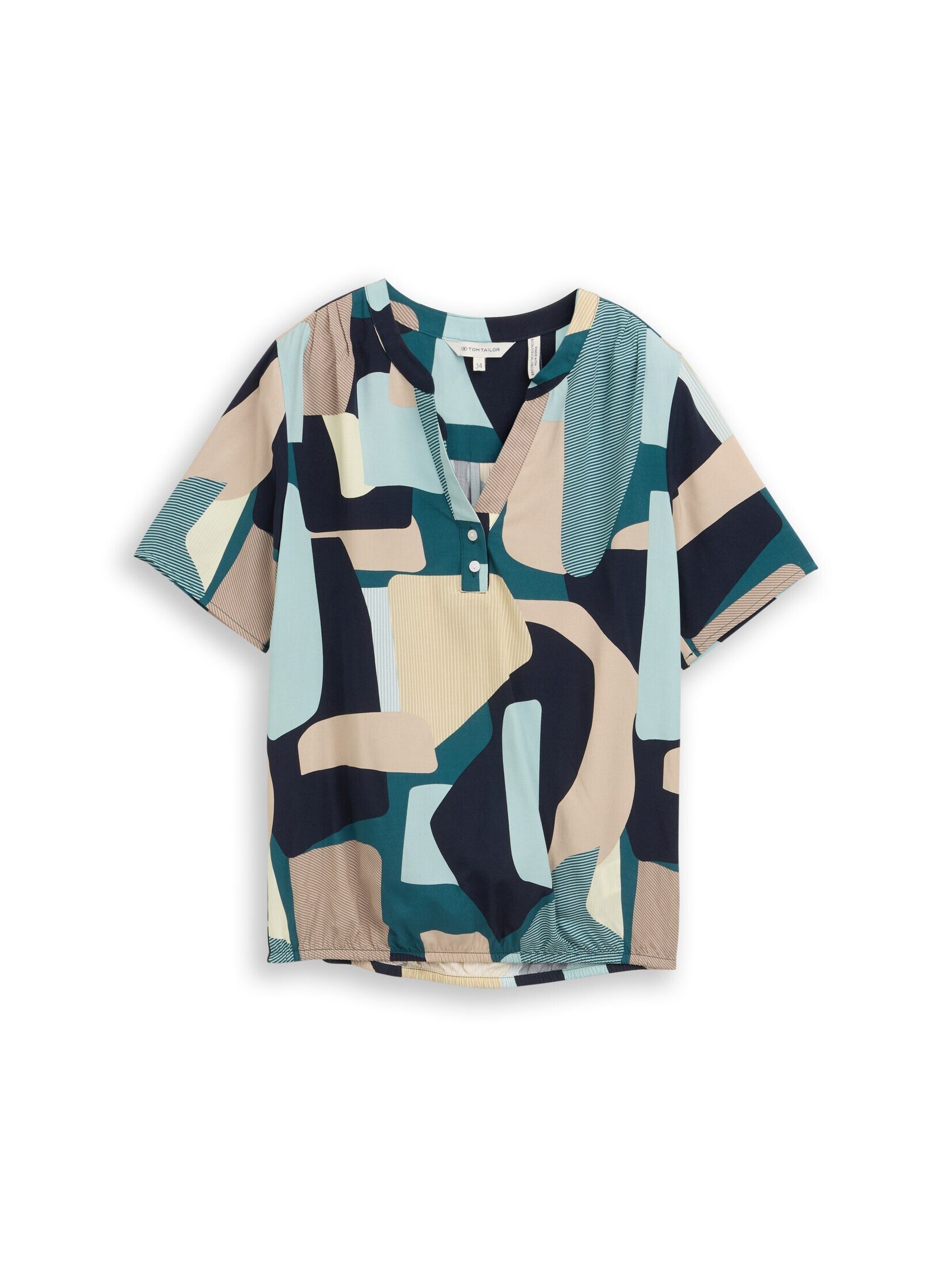 TOM TAILOR Kurzarmbluse Blusen & Shirts Bluse mit Muster günstig online kaufen