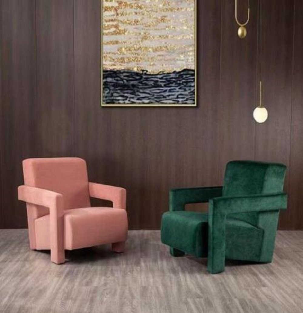 JVmoebel Sessel Luxuriöse Sessel Sitzer Wohnzimmer Modern Grün Design Luxus Sitzmöbel (1-St., 1x Sessel), Made in Europa