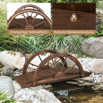 COSTWAY Zierbrücke Gartenbrücke, 101 x 48,5 x 38 cm, aus Tannenholz