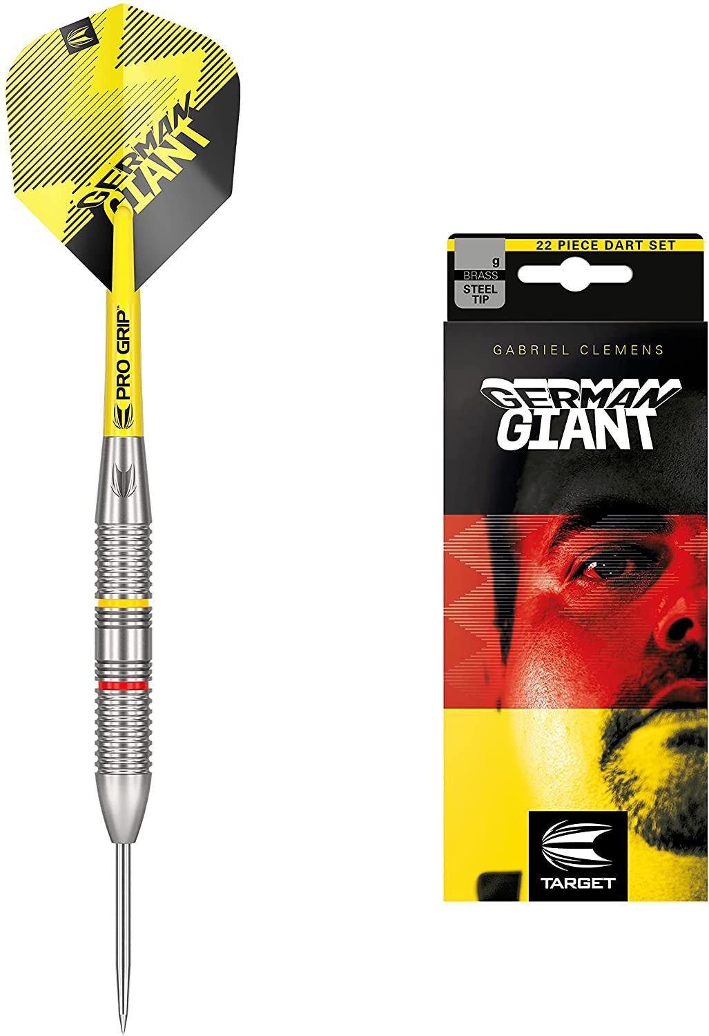 Dartpfeil Target Darts Gabriel Clemens 22G Brass Steeldarts-Set Geschenkpaket