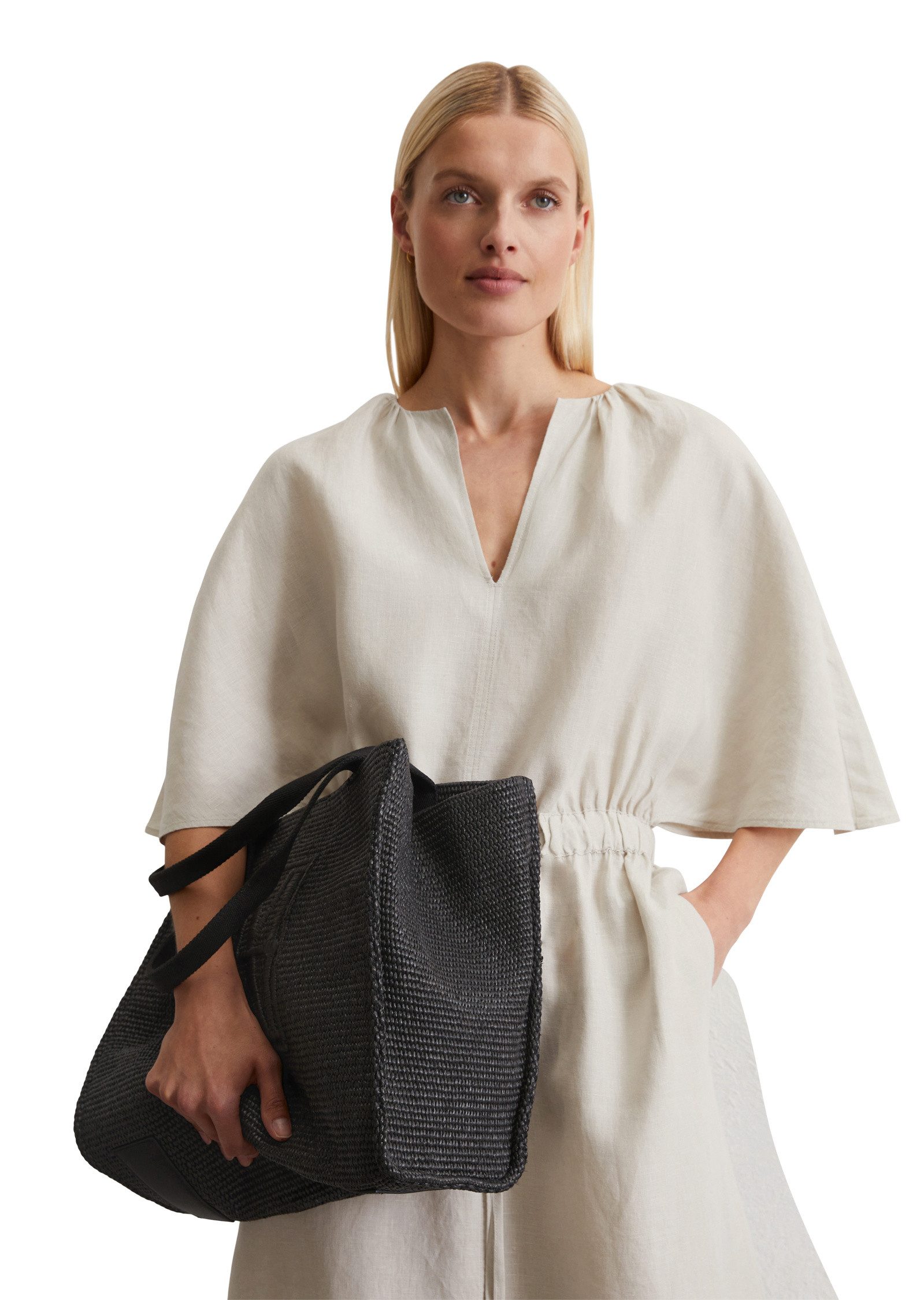 Marc O'Polo Shopper in Raffia-Bast-Optik