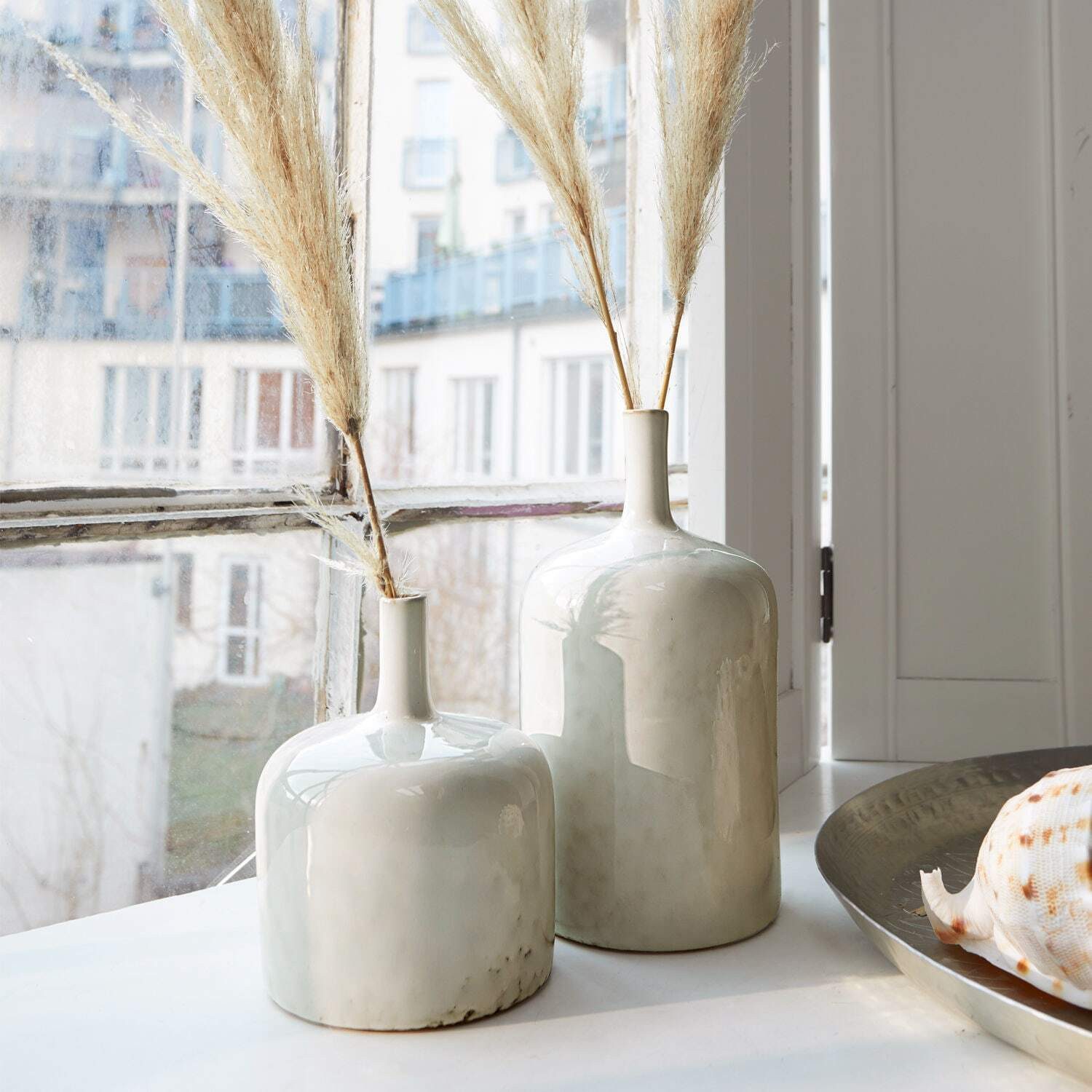 Mirabeau Tischvase Vase 2er Set Kurys creme, none – Bild 3 von 5