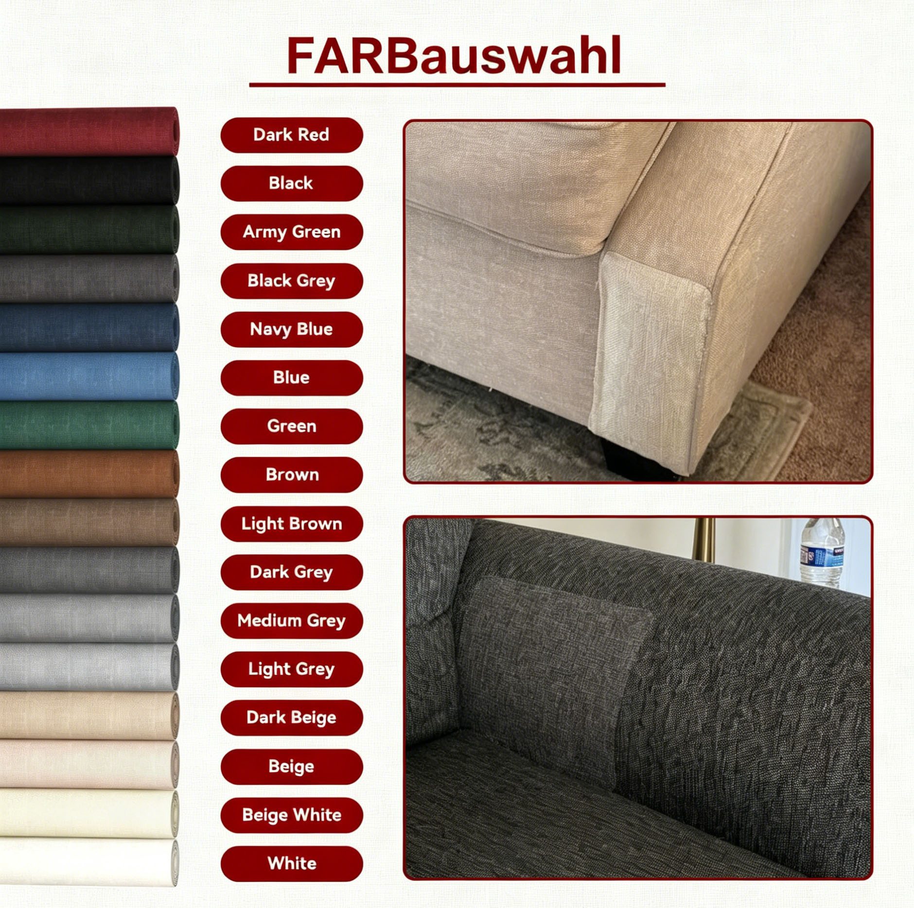 Diwzbyn Stoff Selbstklebende Stoffreparatur-Patches, Reparatur von Leinen, selbstklebende Stoffpatches, geeignet für Sofas und Autositze