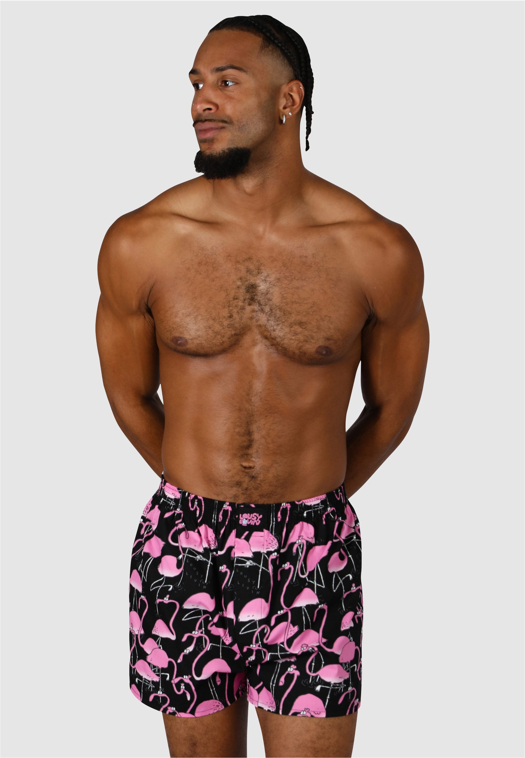 Lousy Livin Boxershorts Greater Flamingos mit 3er-Pack Boxershorts