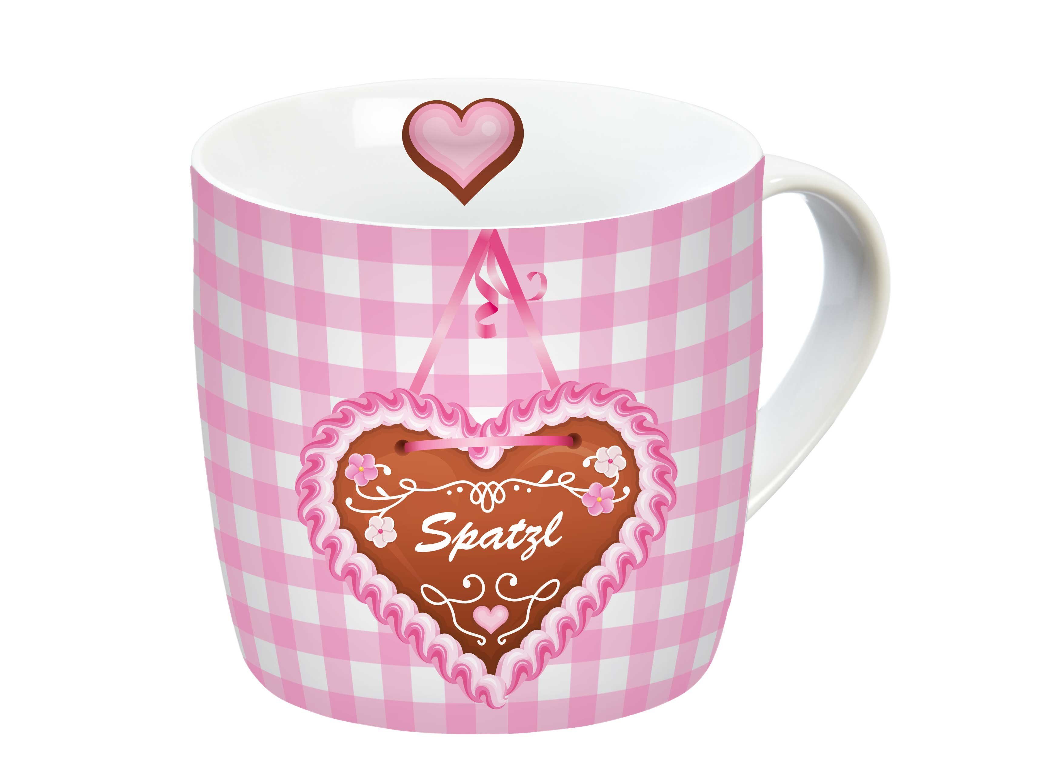 Geda Labels GmbH Tasse Oktoberfest Spatzl, Porzellan, Rosa, 300 ml, spülmaschinengeeignet