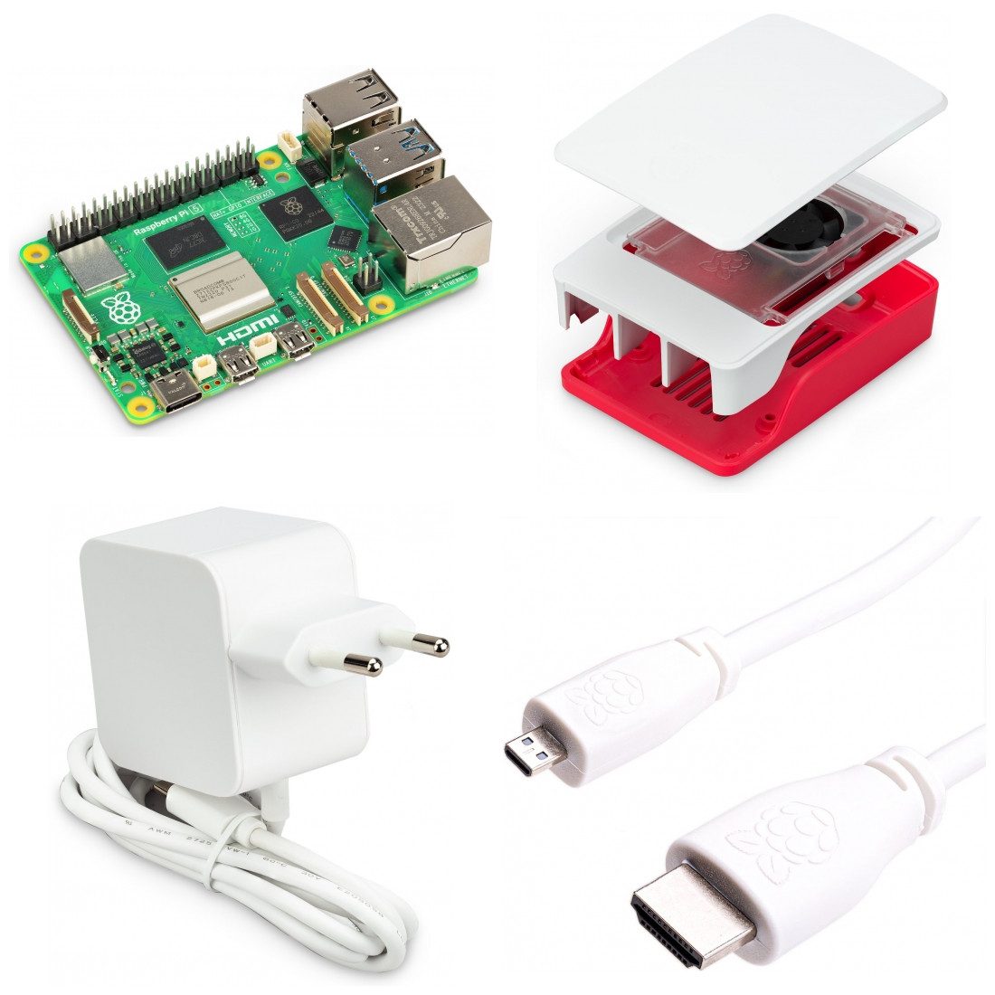 Raspberry Pi 5, 8GB RAM, Light Starter Kit, weiß Mini-PC Barebone