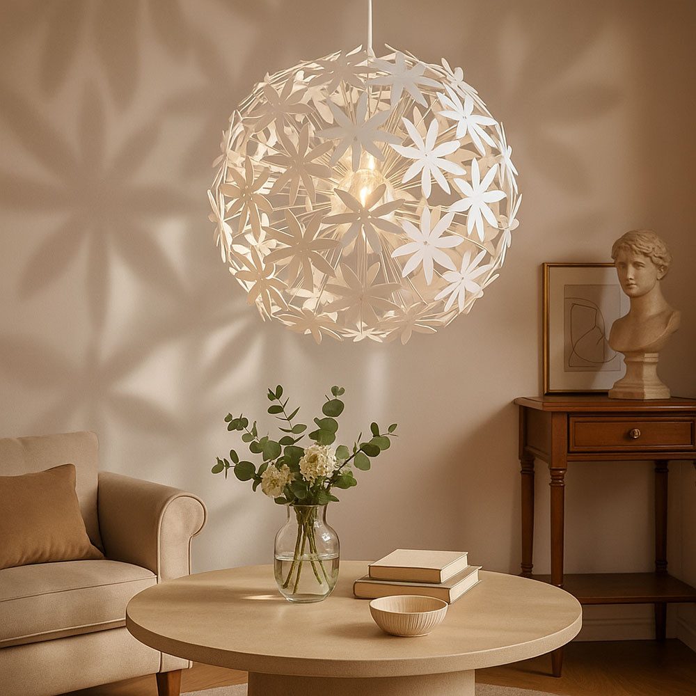 GLOBO LIGHTING LED Deckenleuchte, Leuchtmittel inklusive, Warmweiß, Pendelleuchte mit Blüten zum Zusammenstecken