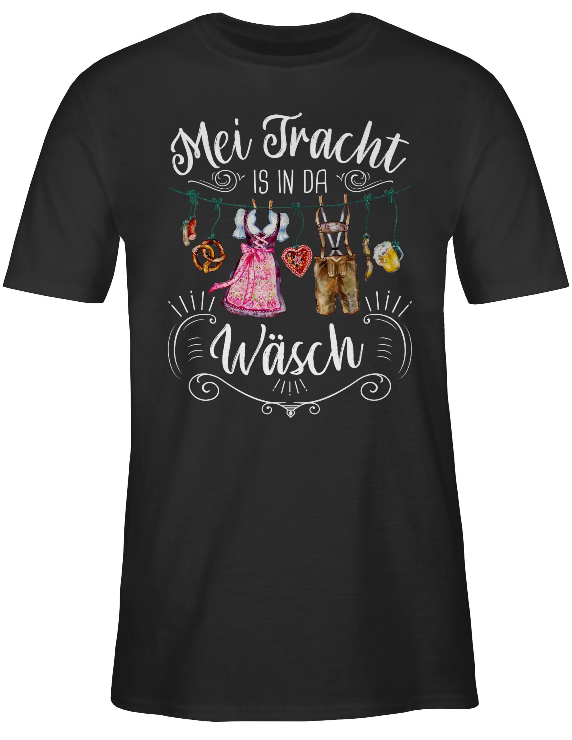 in Tracht Shirtracer Herren Mei für Wäsch Mode Oktoberfest T-Shirt Schwarz is da 01