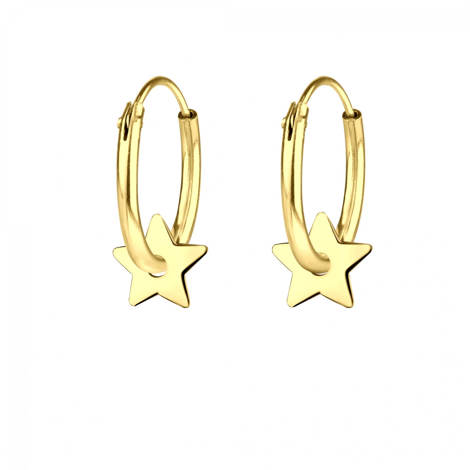 Paar Creolen Charm-STERN in Gold, 2-tlg.