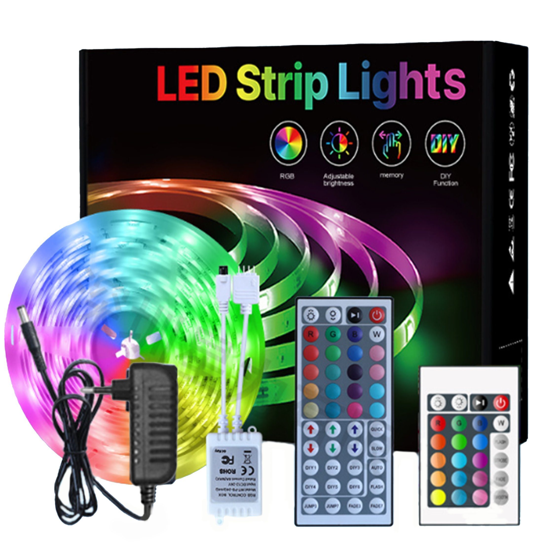 zggzerg LED Stripe LED-Innenbeleuchtung Auto, 4 LED Streifen mit APP und  Fernbedienung