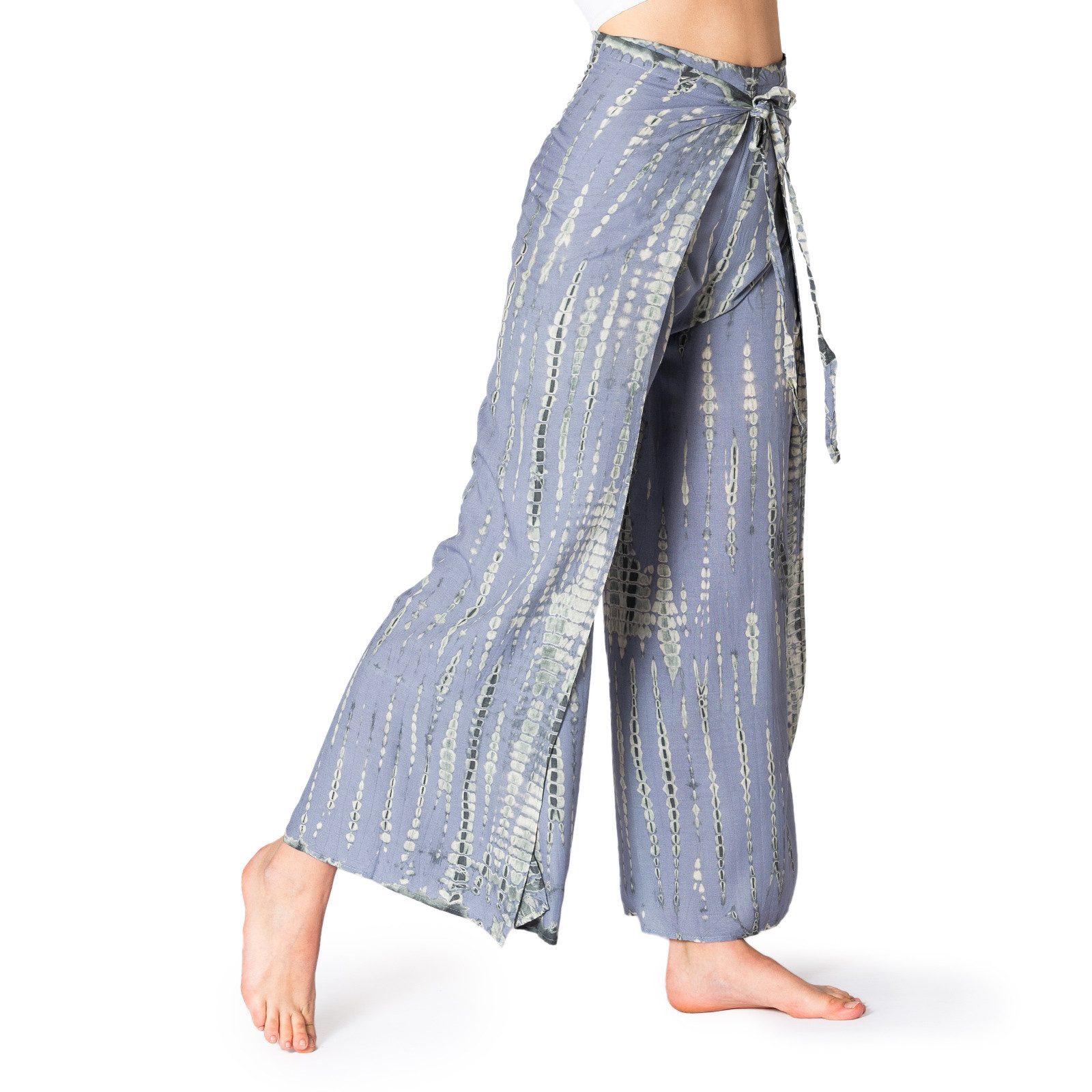 PANASIAM Palazzohose Sunshine Hosenrock im Tie-Dye Design luftige Wickelhose Palazzohose aus natürlicher Viskose Culotte mit weitem Bein für Urlaub Strand Büro