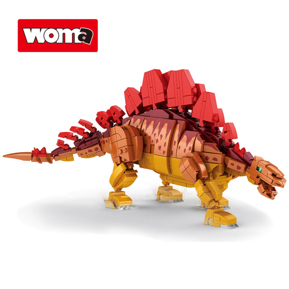 Woma WC0448 Spielbausteine, (Klemmbausteinset, 697 St., Klemmbaustein Stegosaurus Modell), Detailreicher Stegosaurus mit realistischer Körperform