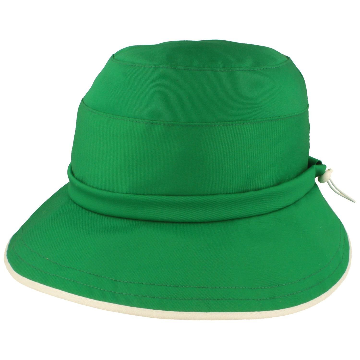 Breiter Trilby Sommer-Stoffhut mit 50 grün UV-Schutz