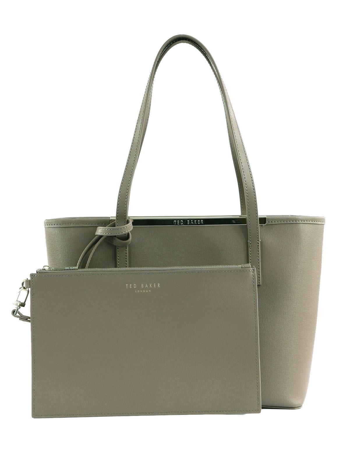 Ted Baker Schultertasche Saffiano Leather Small Shopper Bag (Set, 2-tlg), aus echtem Rindsleder