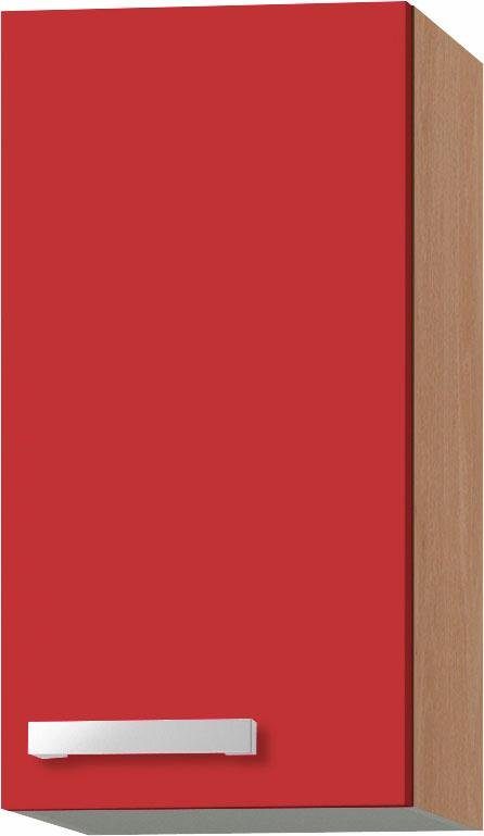 OPTIFIT Hängeschrank Odense 30 cm breit, 57,6 cm hoch, mit 1 Tür rot/buche | buchefarben