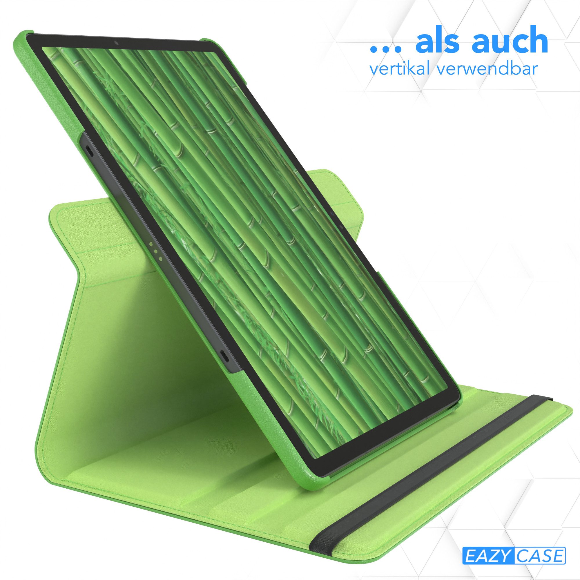 EAZY CASE Tablet-Hülle Rotation Case für Galaxy Tab S10 FE 10,9 Zoll, Tabletcover Case Hardcover Flipcover zum Aufstellen Klapp-Case Grün – Bild 5 von 5