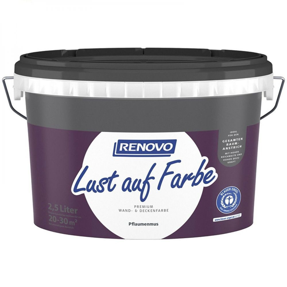 Renovo Wandfarbe Renovo Wand-und Deckenfarbe Lust auf Farbe matt 2,5 Ltr. Pflaumenmus