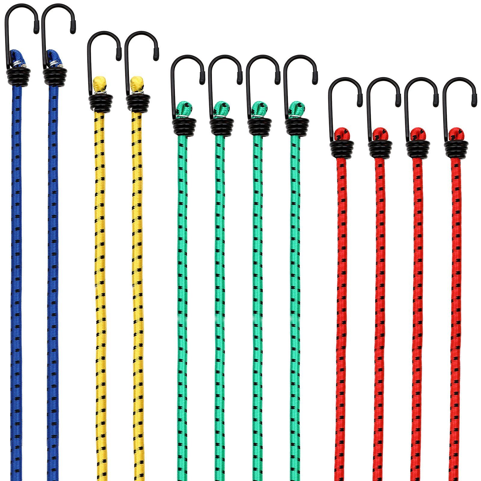 monzana Spanngurt Deuba (12-St) Metallhaken 4 Längen 30-95cm Transportgurte Expander Spanngurte