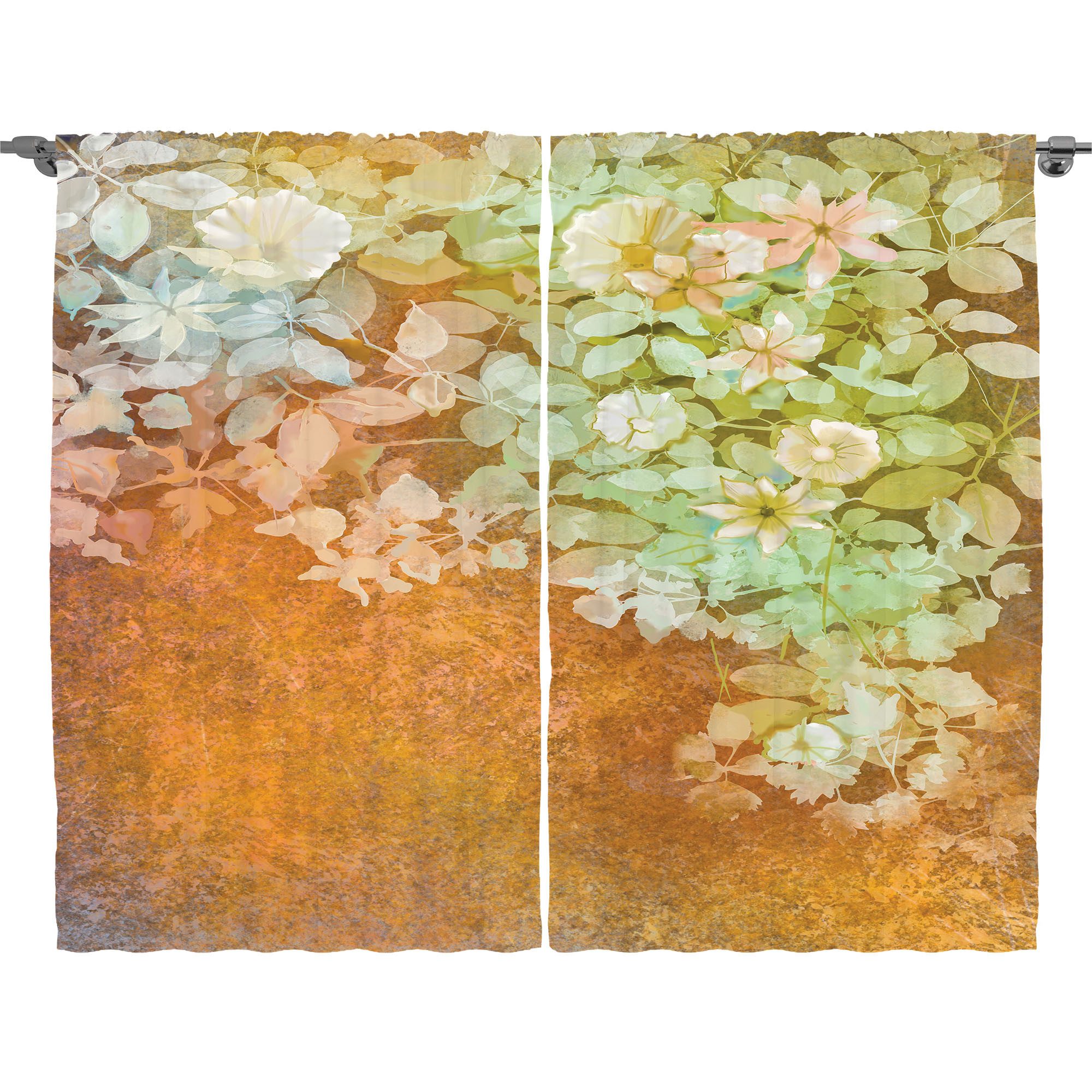 Gardine Schlafzimmer Kräuselband Vorhang mit Schlaufen und Haken