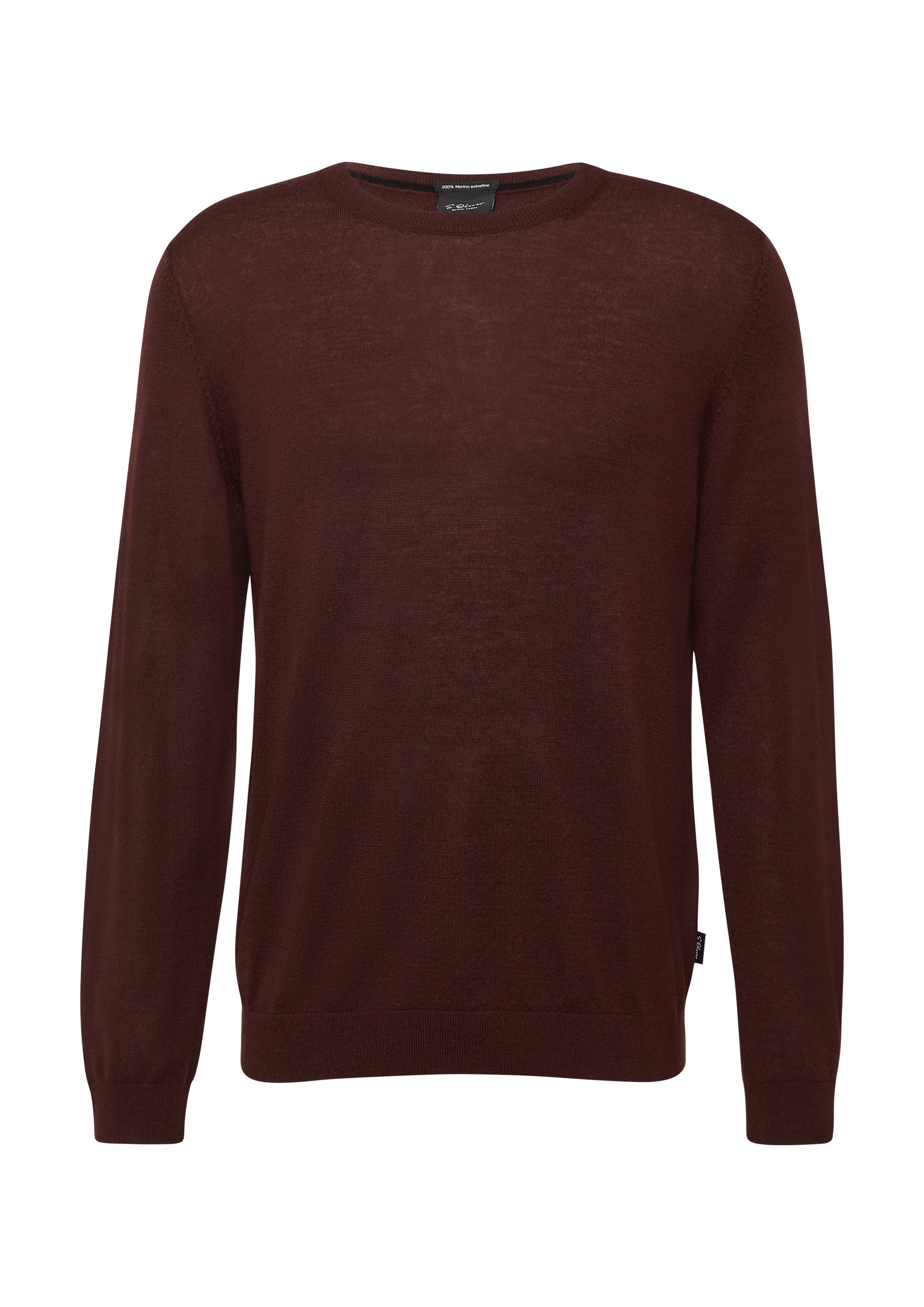 s.Oliver Longpullover Strickpullover Strickpullover aus reiner Merinowolle