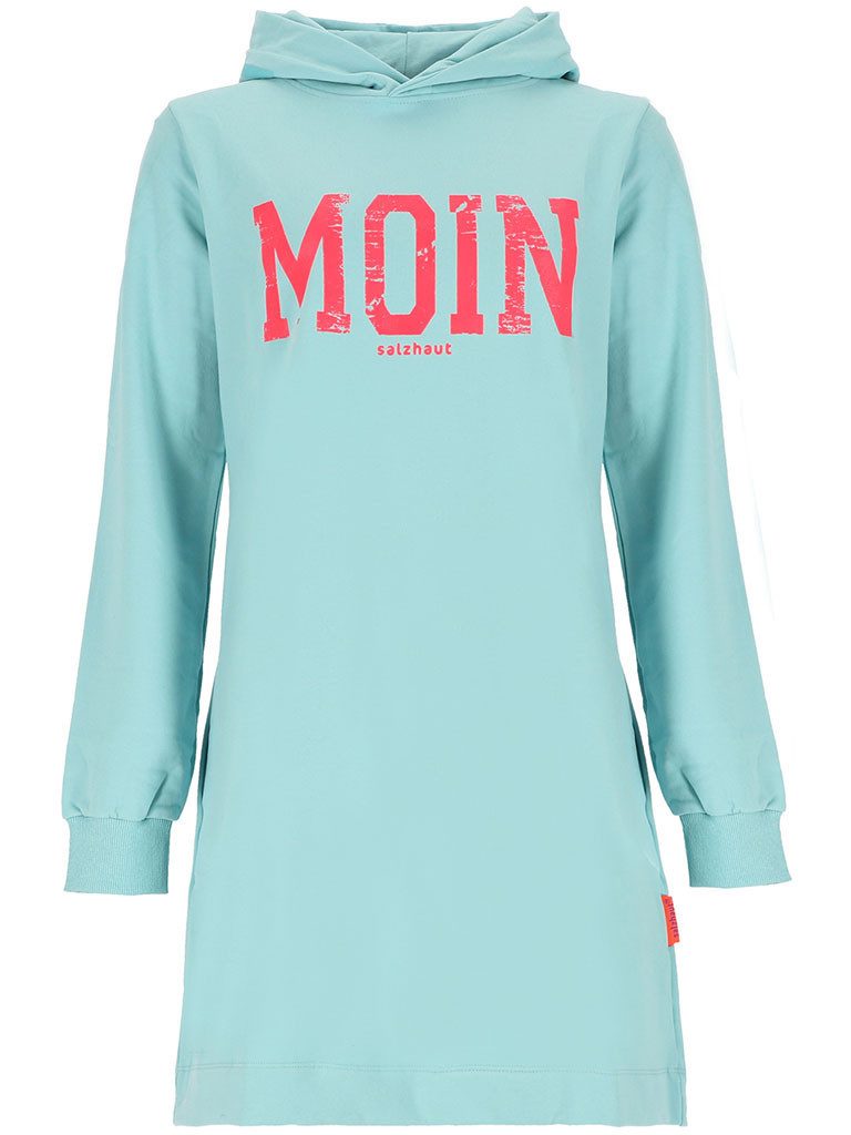 salzhaut Sweatkleid Affluern Damen Hoodie-Kleid Affluern mit Moin-Print - Kapuzenkleid langarm