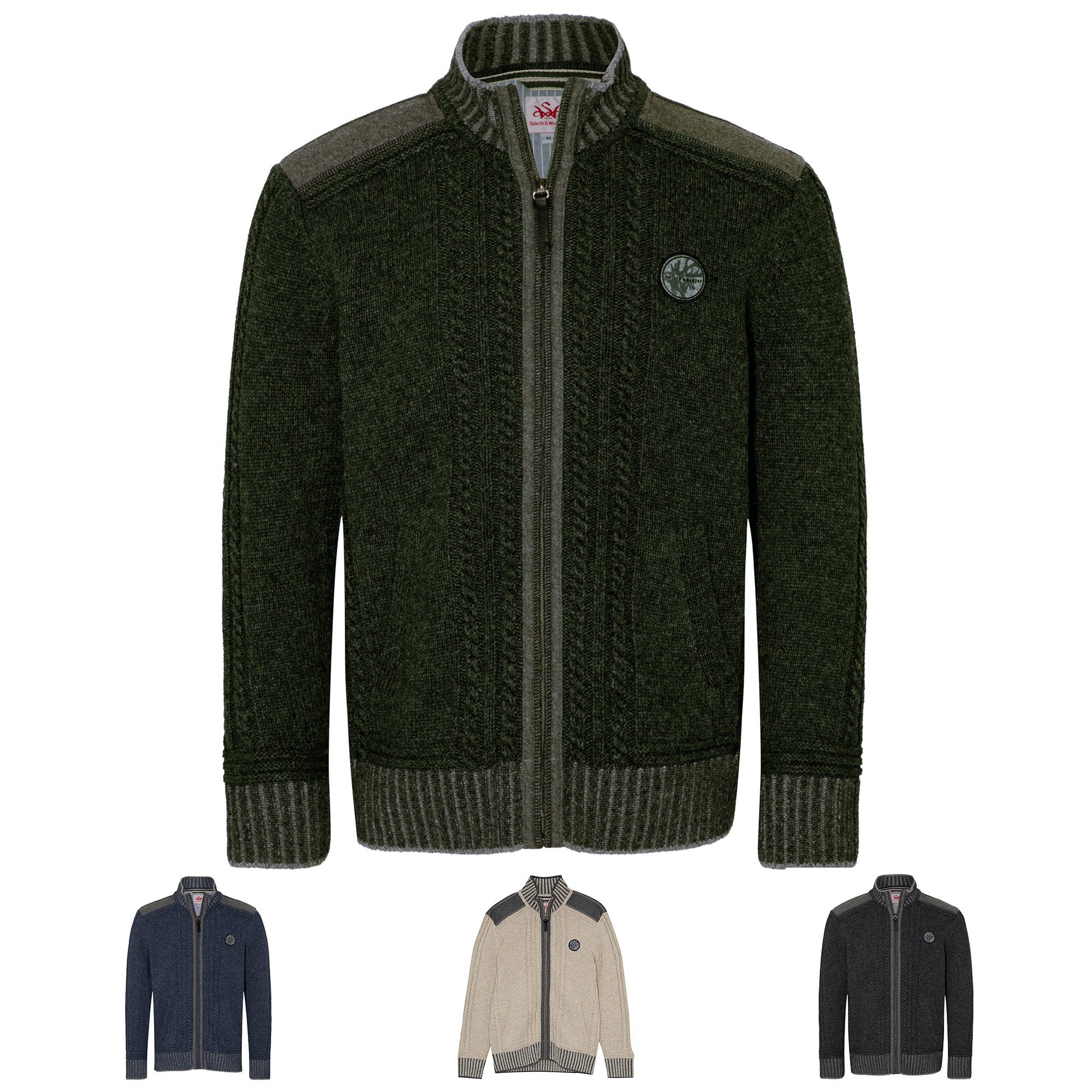 Spieth & Wensky Trachtenstrickjacke Erato- Strickjacke Erato Herren Trachten Wolljanker Strickjacke Jacke aus Schurwolle