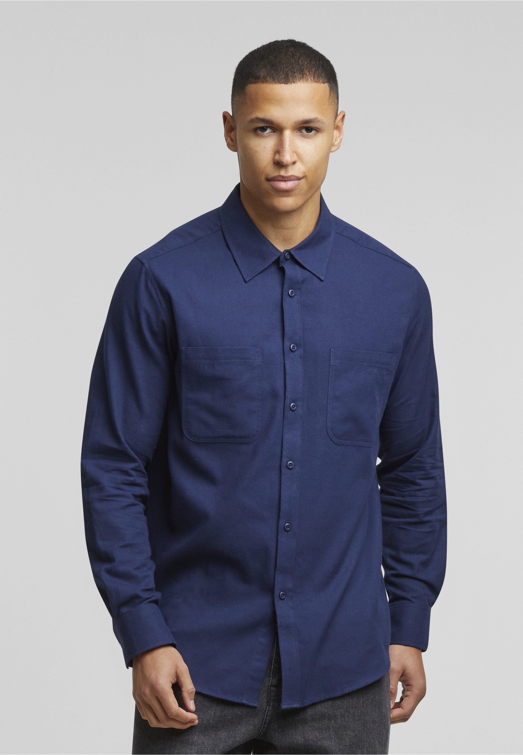 URBAN CLASSICS Langarm-Poloshirt Urban Classics Herren Flanell Shirt (1-tlg)