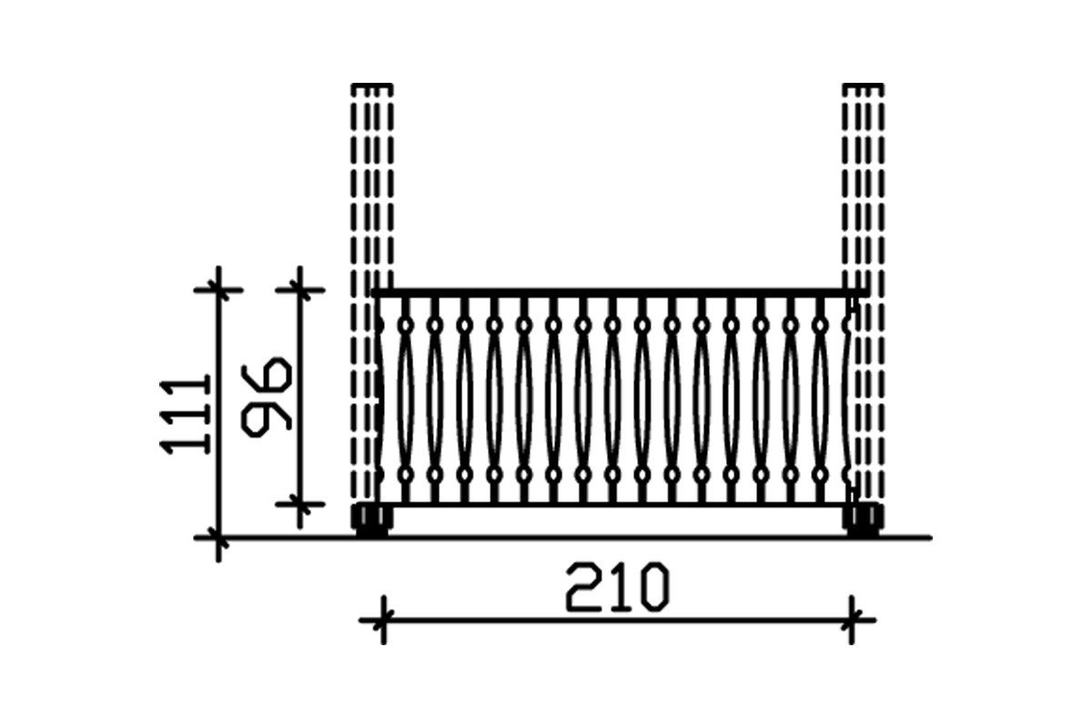 Thumbnail - Skanholz Brüstungsgeländer Balkonschalung, 210 cm Länge, 96 cm Höhe