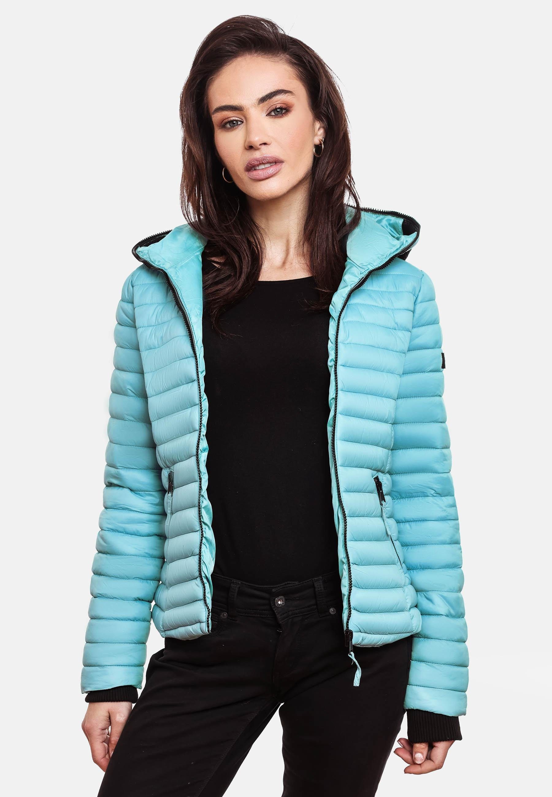 Navahoo Steppjacke leichte mit Kapuze Kimuk blau Übergangsjacke