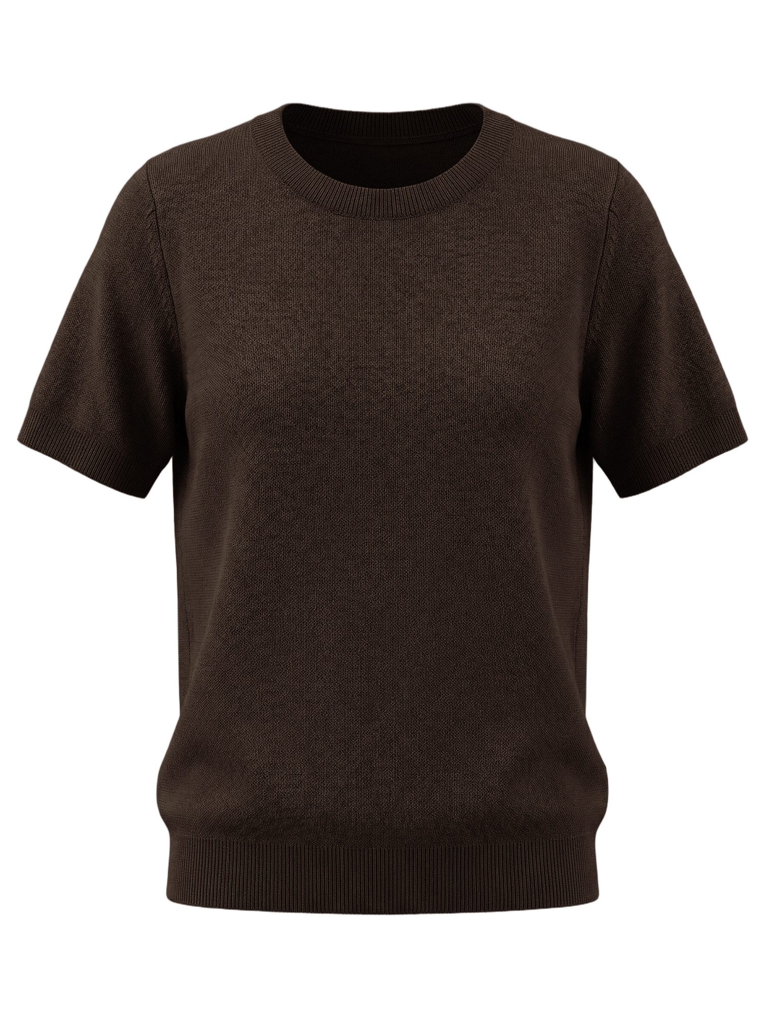 T-Shirt Damen Lässige Strickoberteile mit Rundhalsausschnitt