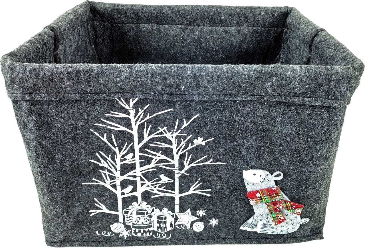 Trend Line Aufbewahrungskorb TrendLine Deko Korb Filz Weihnachten 36 x 28 x 23