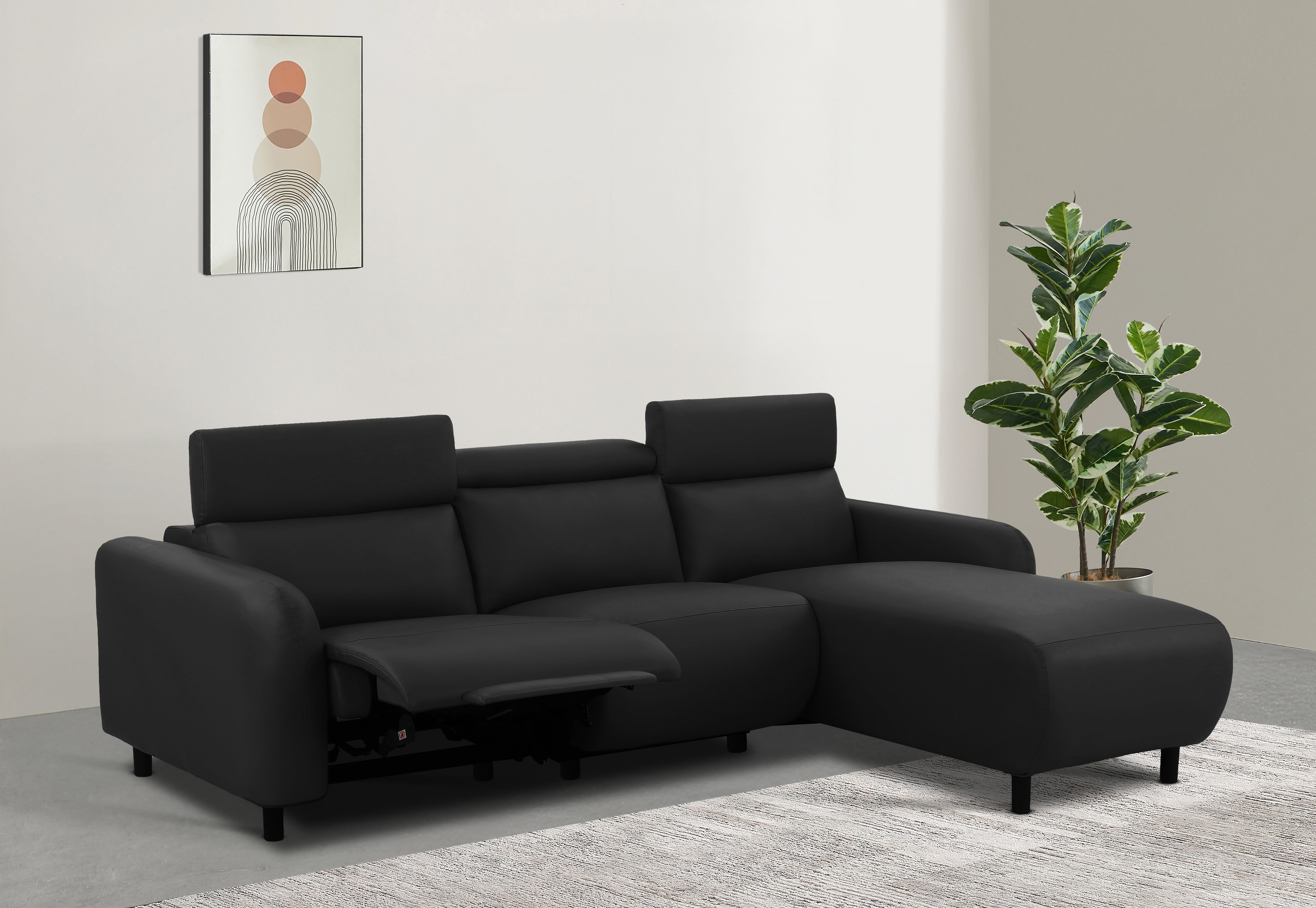 Home affaire Ecksofa "SKAANE Lederoptik, L-Form, 274 cm, manuelle u. elektr günstig online kaufen