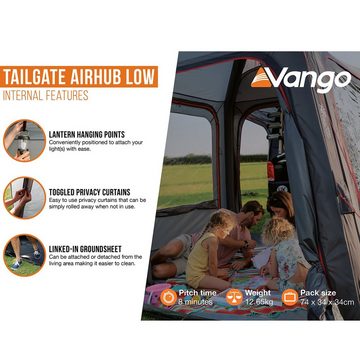 Vango aufblasbares Zelt Bus Vorzelt Heckzelt Tailgate AirHub Low, Camping Auto Van Luft Zelt Aufblasbar