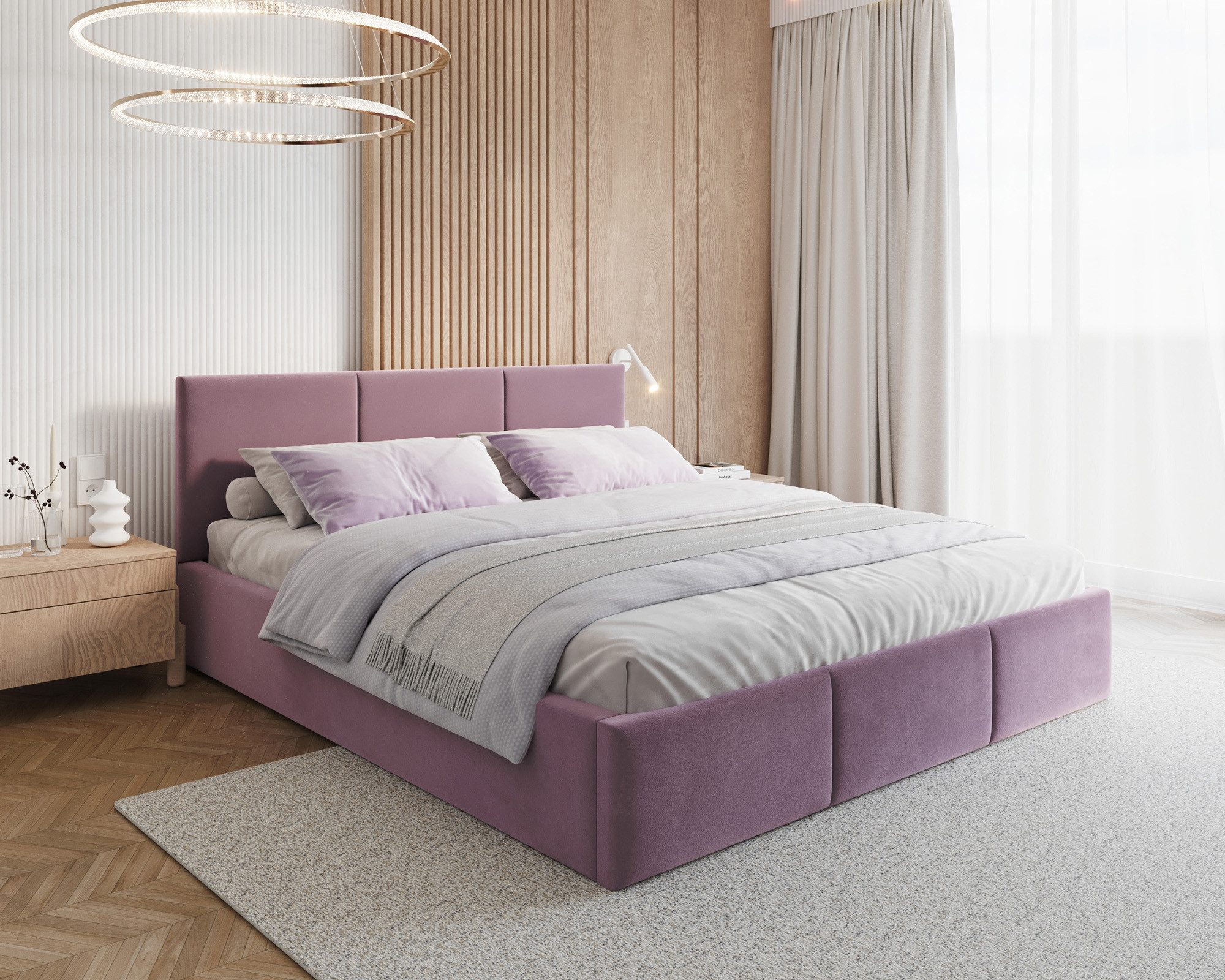 thematys Polsterbett mit Bettkasten & Lattenrost – Stauraumbett Velours 120x200–180x200 (Optional mit 28 cm H3/H4 Taschenfederkern oder 23 cm Taschenfederkern-Matratze H2)