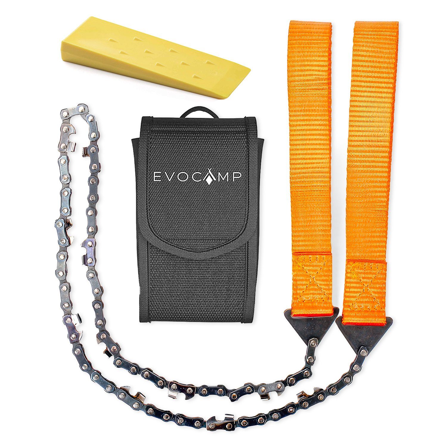 EVOCAMP Handsäge Handkettensäge mit Tasche) 33 Ausrüstung 65 faltbare und Zähnen scharfen (kompakte mit Camping - cm Bushcraft einer Säge