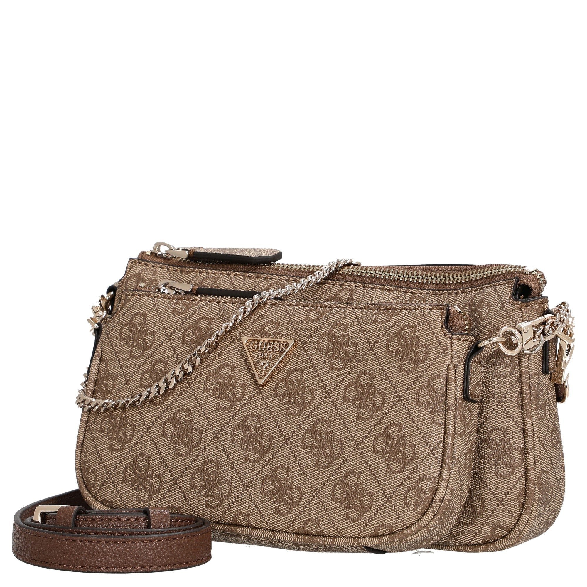 Guess Umhängetasche Noelle II DBL - Umhängetasche 24 cm (latte logo/brown) günstig online kaufen